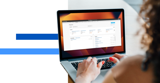 Photo of a woman using Anthology Baseline on her laptop
