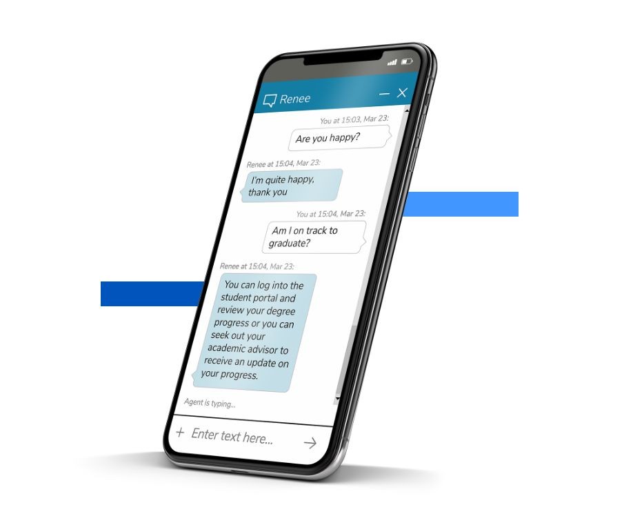 Screenshot of the Anthology Digital Assistant on a smartphone