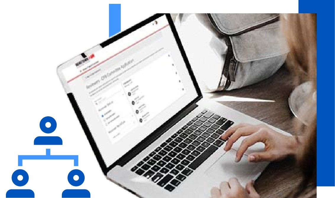 Closeup of a person working on an Engage site on a laptop