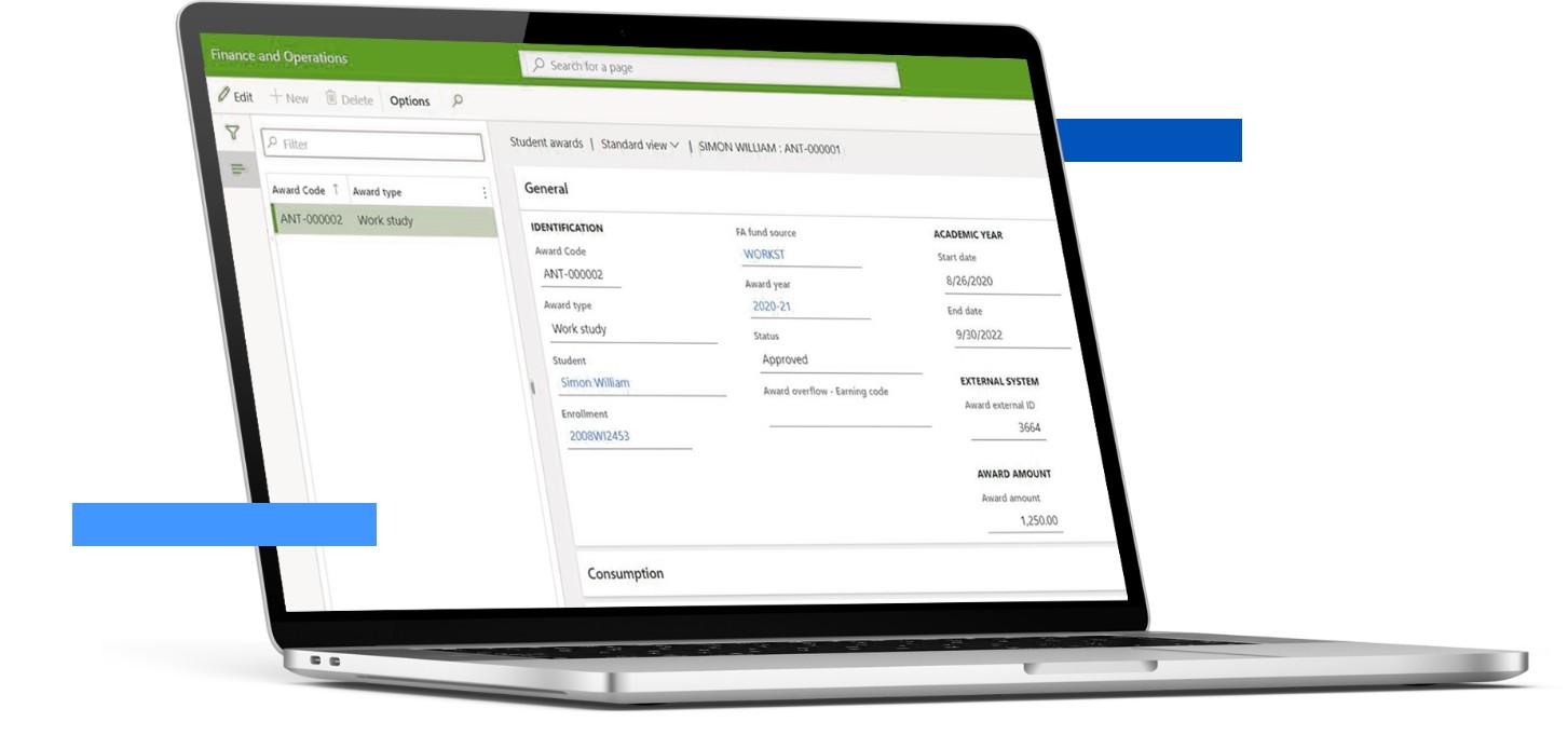 Screenshot of Anthology Finance & HCM on a laptop