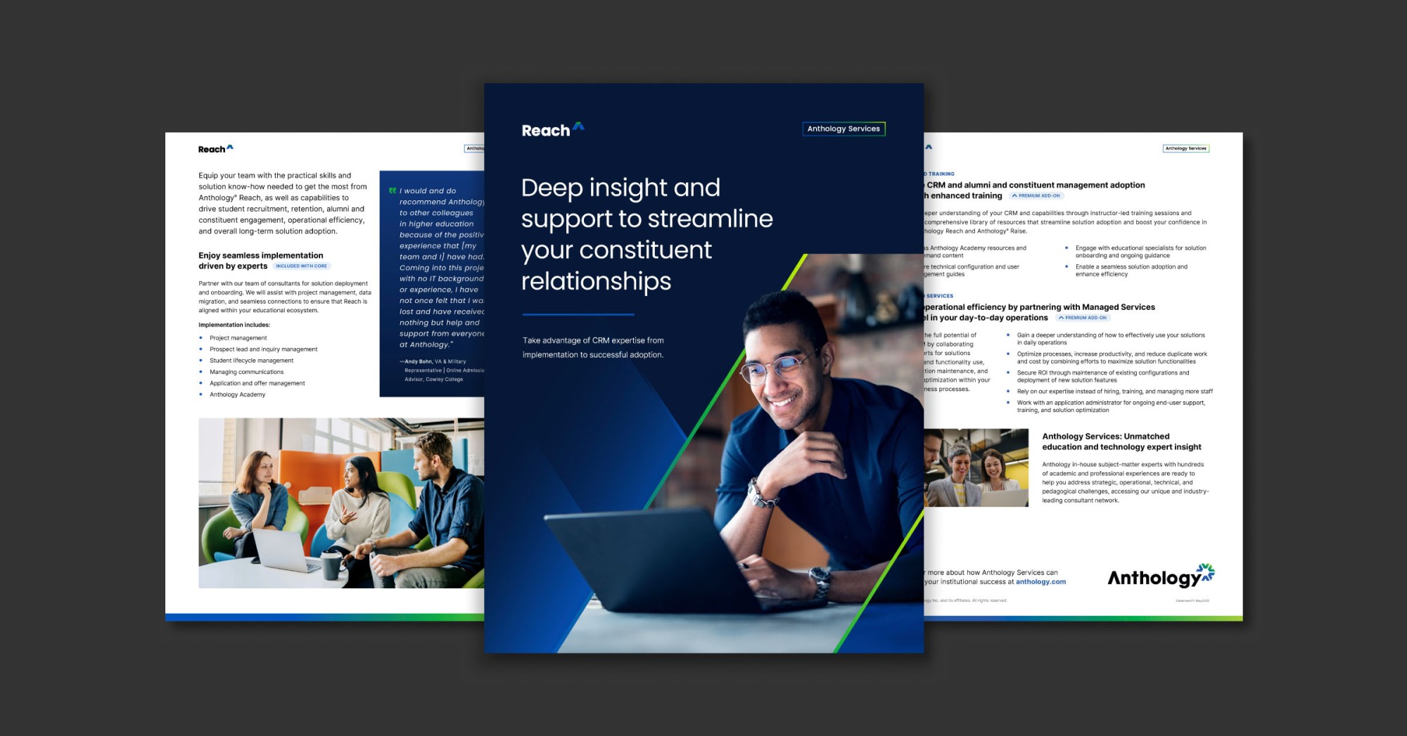 Preview of the brochure over a gray background