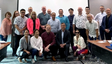 Group photo in a conference room